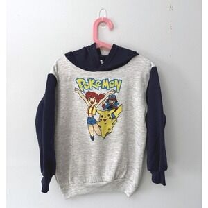 Vintage 90s Youth Pokemon Pikachu Graphic Hoodie Sweatshirt YOUTH XL 6-7 Years